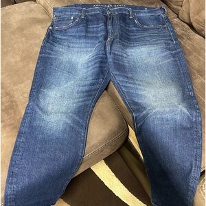 American Eagle Original Straight Leg Jeans Mens 40x30 Blue Mid Rise Denim Cotton